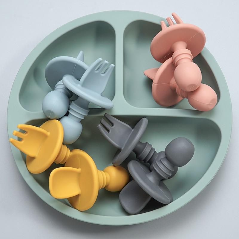 CuttieSpoon™ | Cuillère et fourchette pour bébé | Maman - Poupon Loyal